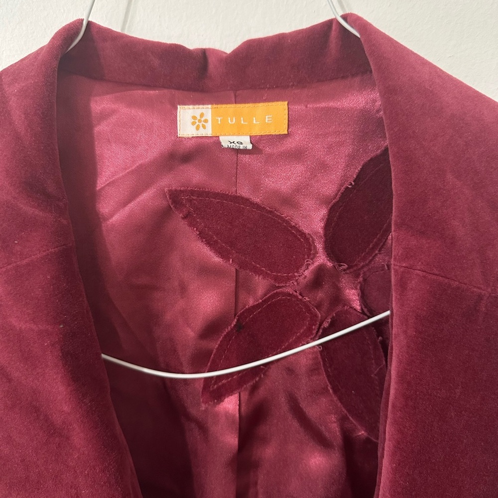 Velvet Mid-Length Coat - Picture 3 of 3